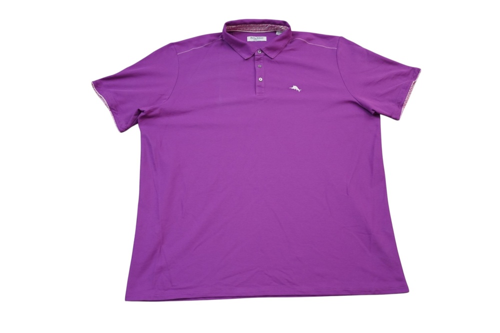 Tommy Bahama Polo Shirt Mens 3XLT Purple IslandZone Big & Tall Supima Cotton